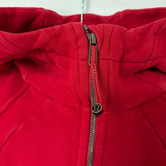 lululemon athletica full zip Scuba Vibrant Red Zip-Up Fleece Hoodie - Picture 5 of 14